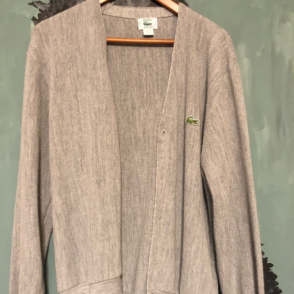 Grey Lacoste cardigan